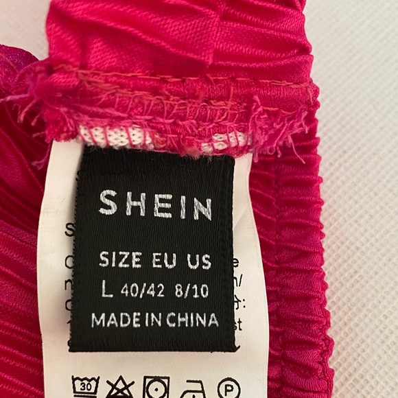 SHEIN hot pink plisse midi skirt and crop top set size L - Picture 14 of 15